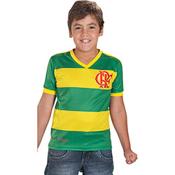 Camiseta Infantil Braziline Flamengo Verde e Amarela