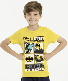 Camiseta Infantil Estampa Batman Liga da Justiça