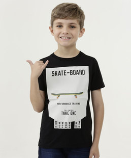 Camiseta Infantil Estampa Skate Manga Curta MR