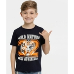 Camiseta Infantil Estampa Tigre Manga Curta MR