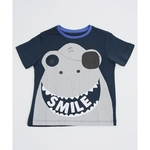 Camiseta Infantil Estampa Tubarão Manga Curta
