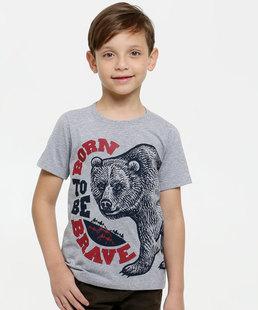 Camiseta Infantil Estampa Urso Manga Curta MR