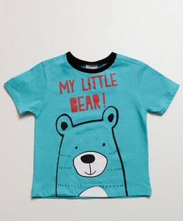 Camiseta Infantil Estampa Urso Manga Curta