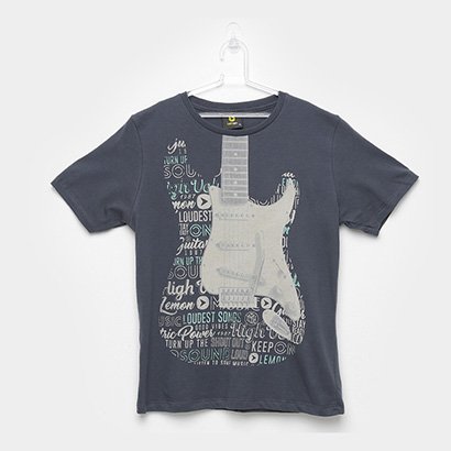 Camiseta Infantil Lemon Guitarra Masculina