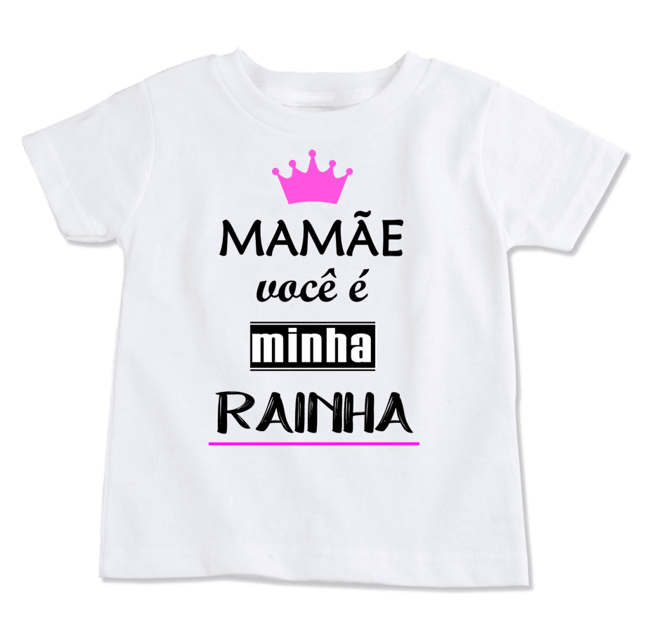 Camiseta Infantil Mãe Rainha (Branco, 2)