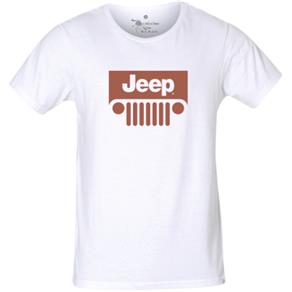 Camiseta Jeep Estampa Marrom Masculina - EGG - Branca