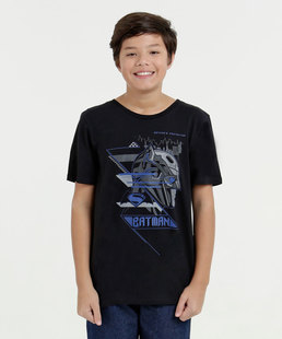 Camiseta Juvenil Estampa Batman Liga da Justiça