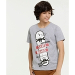 Camiseta Juvenil Estampa Skate Manga Curta
