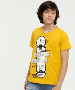 Camiseta Juvenil Estampa Skate Manga Curta