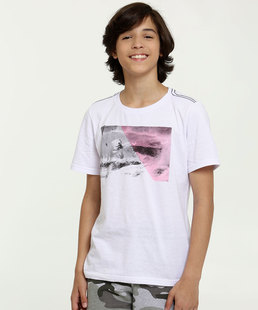Camiseta Juvenil Estampa Surf Manga Curta MR