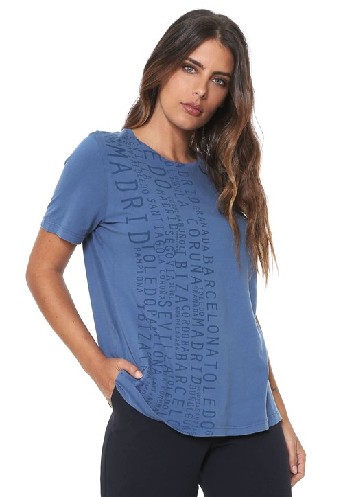 Camiseta Lança Perfume Lettering Azul