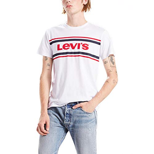 Camiseta Levis Masculino Logo Stripped Cinza