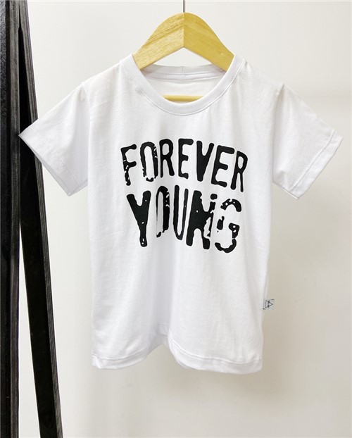 Camiseta Manga Curta Forever Young Branca (Branco, 6 Anos)