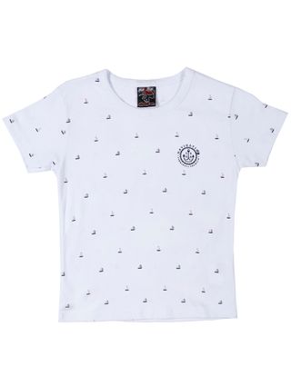 Camiseta Manga Curta Infantil para Menino - Branco