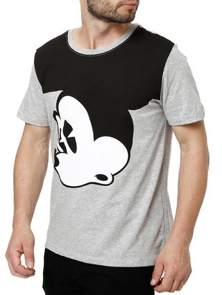 Camiseta Manga Curta Masculina Disney Cinza