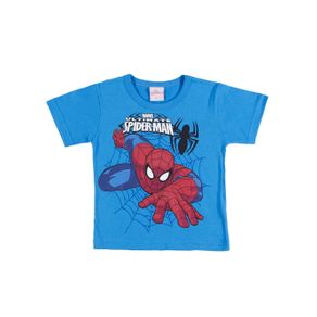 Camiseta Manga Curta Spider Man Infantil para Menino - Azul 1
