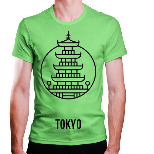 Camiseta Masculina Cidade Tokyo Verde