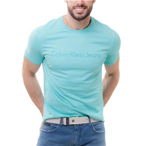 Camiseta Masculina CM61B01TC232 Calvin Klein - Tamanho G - Menta Claro