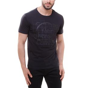 Camiseta Masculina CM61C01TC246 Calvin Klein - Tamanho G - Preto