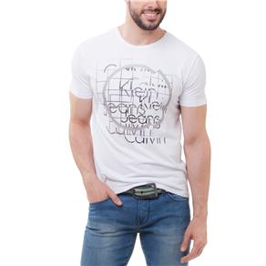 Camiseta Masculina CM61C01TC246 Calvin Klein - Tamanho G - Branco