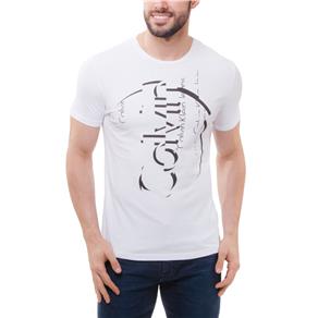 Camiseta Masculina CM61C01TC254 Calvin Klein - Tamanho G - Branco