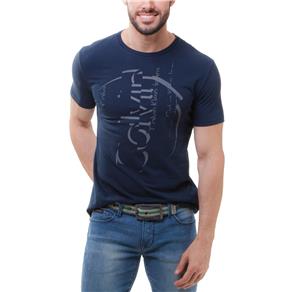 Camiseta Masculina CM61C01TC254 Calvin Klein - Tamanho GG - Marinho
