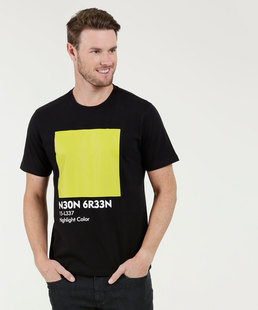 Camiseta Masculina Estampa Frontal Neon MR