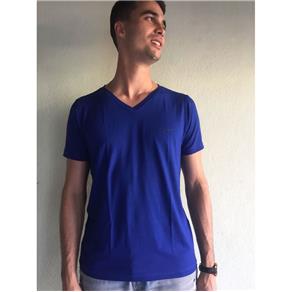 Camiseta Masculina Gola Redonda - 301 - AZUL ROYAL - P