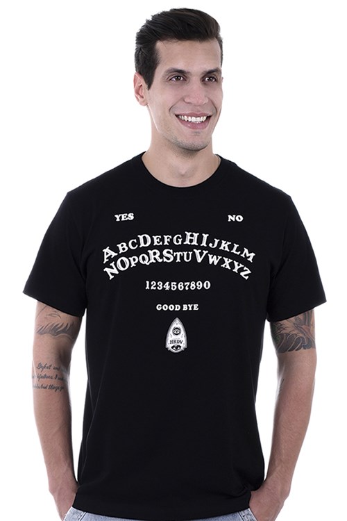 Camiseta Masculina Estampada Ouija Preto