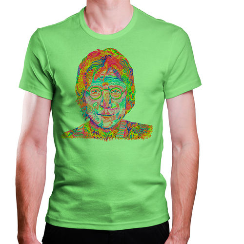 Camiseta Masculina John Lenon Colorido Verde