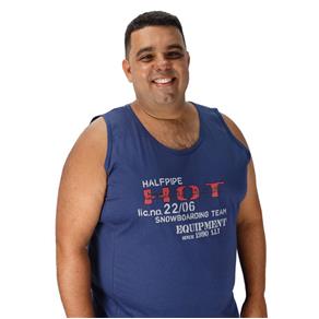 Camiseta Masculina Plus Size Regata Hot - G2 - Azul Marinho