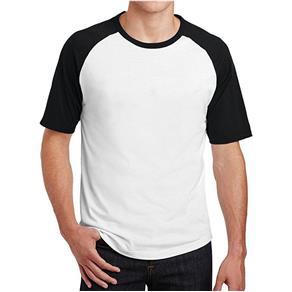 Camiseta Masculina Raglan Básica Lisa - BRANCO - G