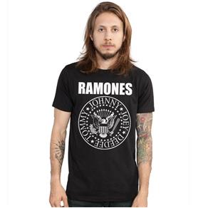 Camiseta Masculina Ramones Logo Oficial - PRETO - G
