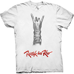 Camiseta Masculina Símbolo do Rock Branca - Dimona