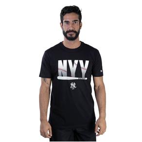 Camiseta Mlb New York Yankees Essentials Bat Preto Marinho New Era - Preto - M