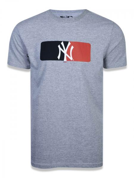 Camiseta Mlb New York Yankees Essentials Box Branco Mescla Cinza New Era