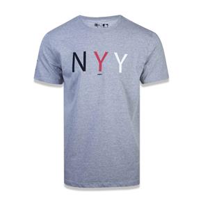 Camiseta Mlb New York Yankees Essentials Nyy Branco Preto Mescla Cinza New Era - Cinza - G