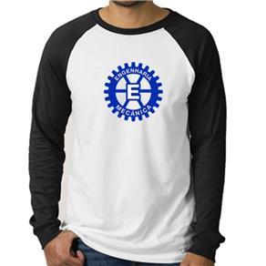 Camiseta Raglan Manga Longa Engenharia Mecânica - M - BRANCO
