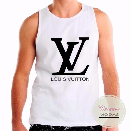 Camiseta Regata Personalizada Louis Vuitton (Branco, P)