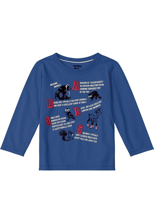 Camiseta Rovitex Infantil Lettering Azul