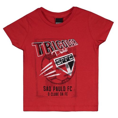 Camiseta São Paulo Sketch Infantil Vermelha