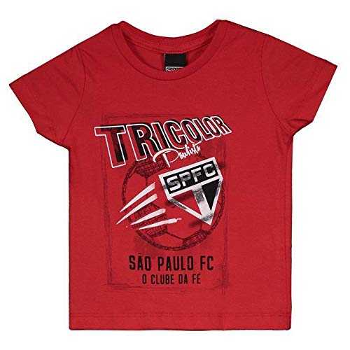 Camiseta São Paulo Sketch Infantil Vermelha