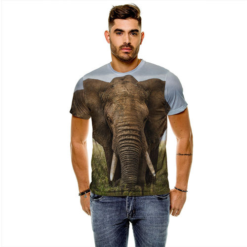 Camiseta Selvagem Elefante Masculina Slim
