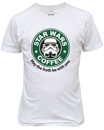 Camiseta Star Wars Starbucks (Branco, G)
