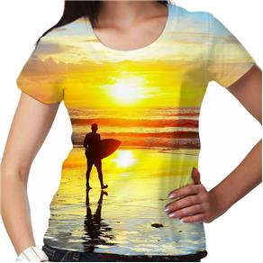 Camiseta Surf Walk Feminina PV - G/Amarelo