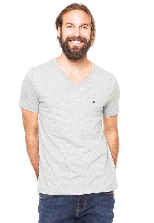 Camiseta Tommy Hilfiger Basic Cinza