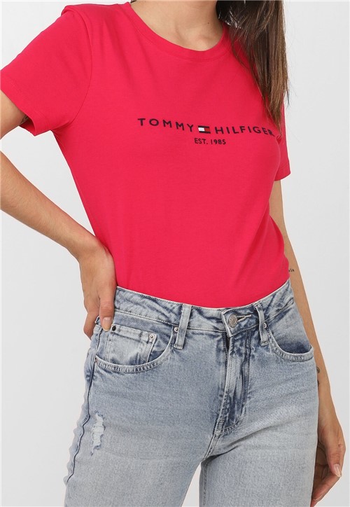 Camiseta Tommy Hilfiger Bordada Pink