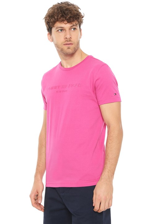 Camiseta Tommy Hilfiger Bordado Pink