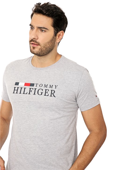 Camiseta Tommy Hilfiger Estampada Cinza - Kanui