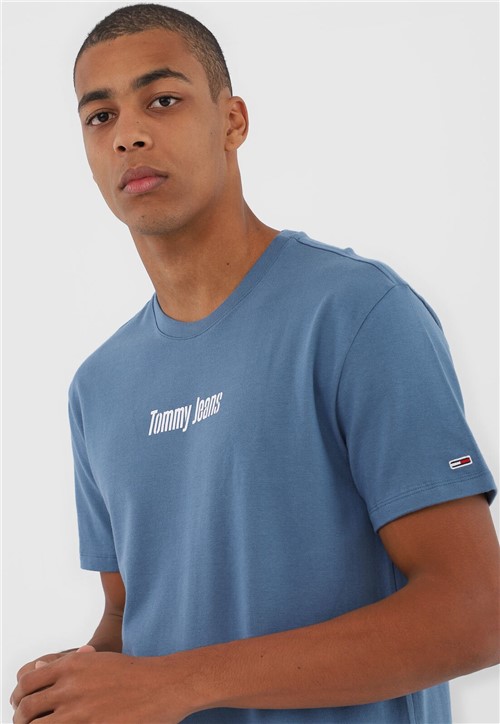 Camiseta Tommy Hilfiger Lettering Azul - Azul - Masculino - AlgodÃ£o - Dafiti